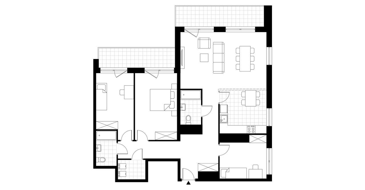 4-pokojowe mieszkanie 107m2 + 2 loggie - Pełny obrazek: 3/8