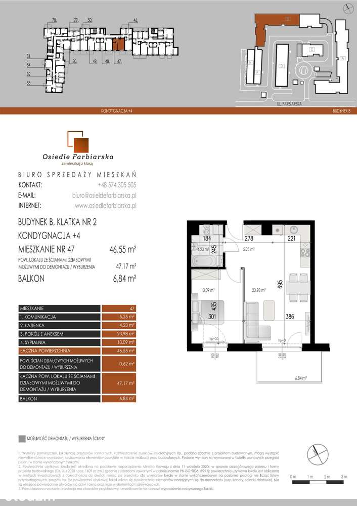 2-pokojowe mieszkanie 46m2 + balkon - Pełny obrazek: 2/6