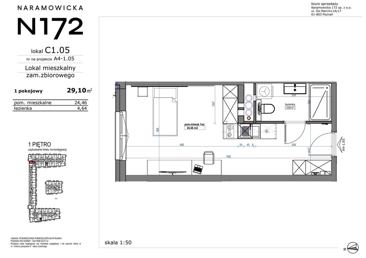 1-pokojowe mieszkanie 29m2 Bez Prowizji - Pełny obrazek: 2/9