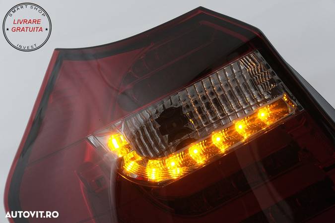 Stopuri LED Light Bar BMW Seria 1 E81 E87 (2004-08.2007) Rosu Fumuriu- livrare gratuita - 8