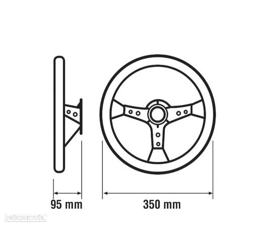 VOLANTE TIPO OMP PRETO PRETO CAMURÇA INVERTIDO - 2