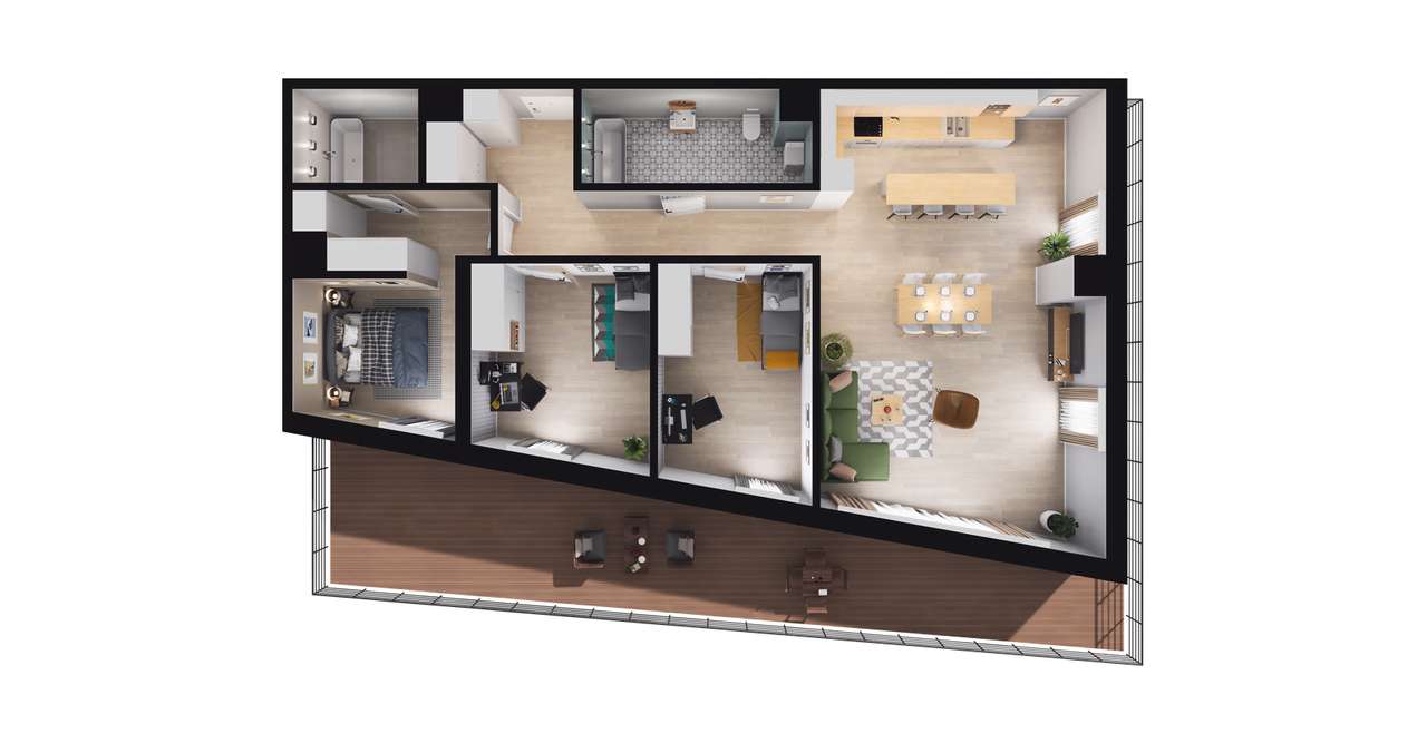 4-pokojowe mieszkanie 105m2 + loggia - Pełny obrazek: 2/8