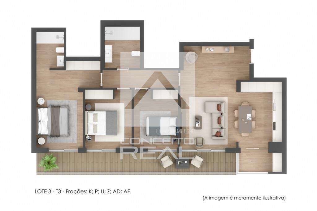 Apart. T3 c/ Box p/ 2 viat. Novo - Lordelo (Paredes) - Grande imagem: 4/12