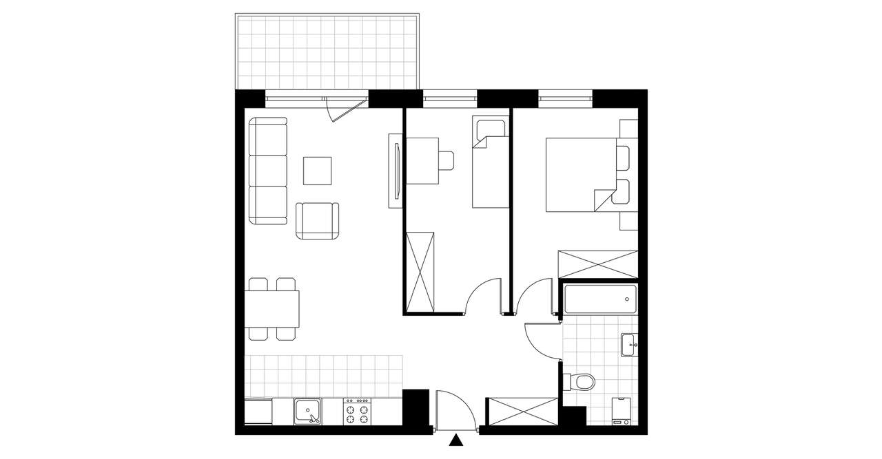 3-pokojowe mieszkanie 58m2 + balkon - Pełny obrazek: 3/8