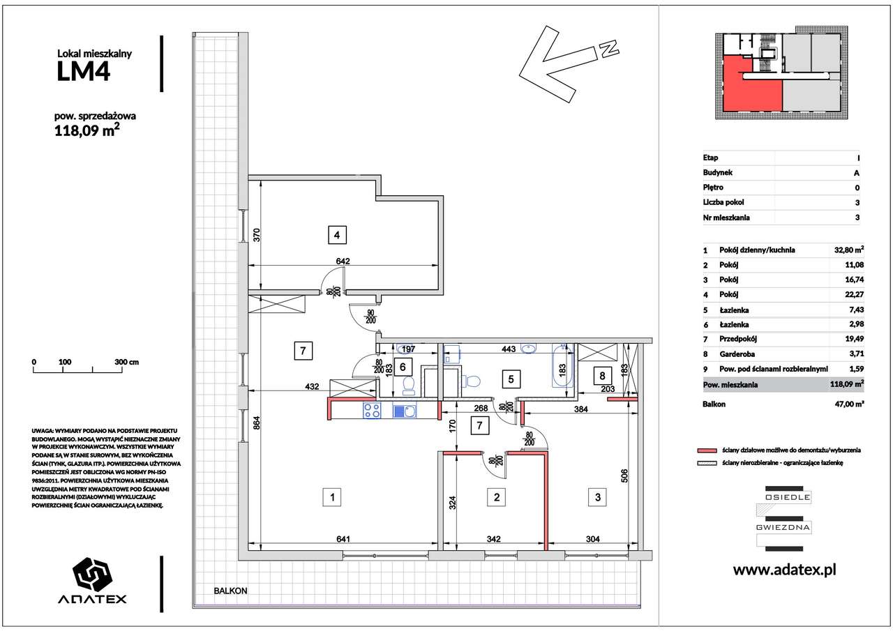 Osiedle Gwiezdna | mieszkanie 4-pok. | 4 - Pełny obrazek: 2/9
