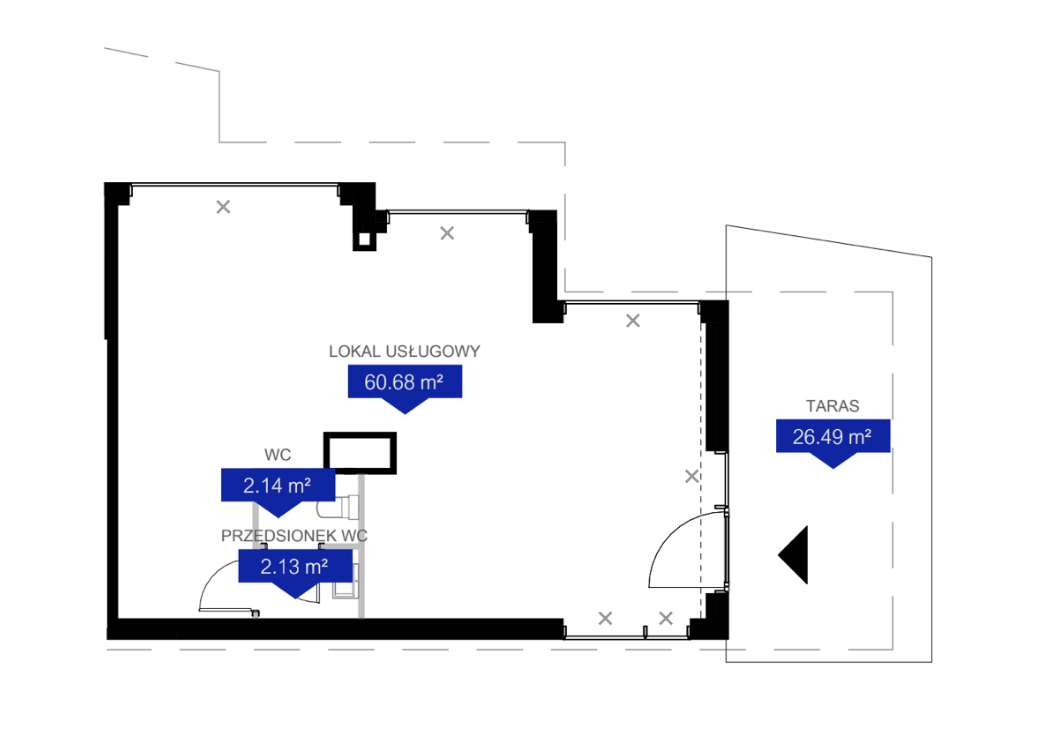 LOKAL użytkowy z TARASEM w IDEALNEJ  inwestycji na Garbarach - Pełny obrazek: 2/6