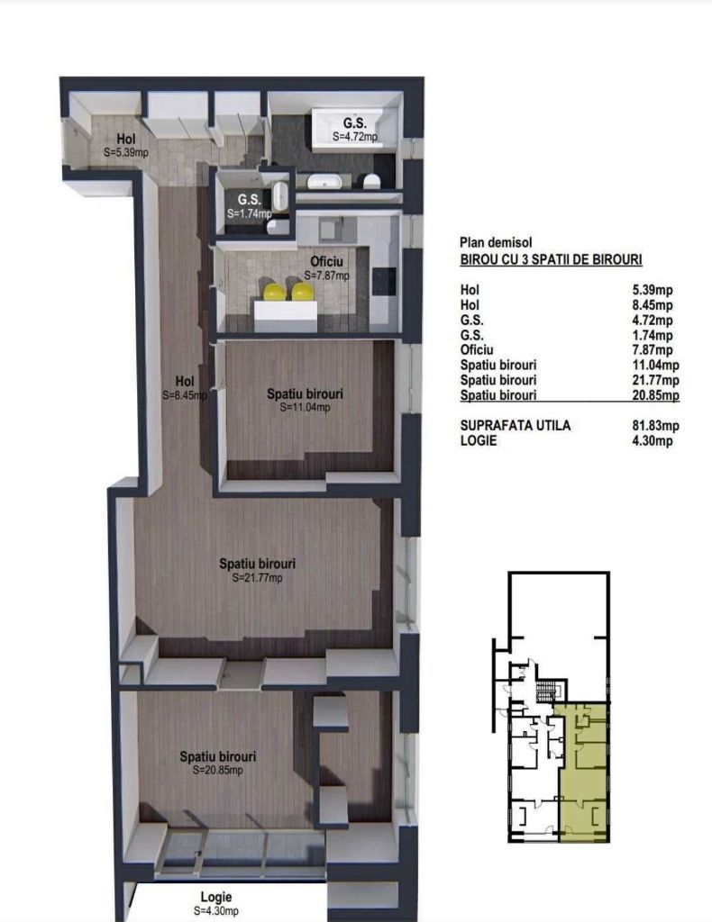 Apartament finisat 3 camere! 82mp! Iris/Terapia! Bloc nou! Birouri!