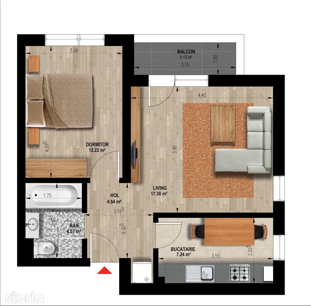 Apartament 2 camere 49mp Weiner 2 Residence Militari DirectDezvoltator