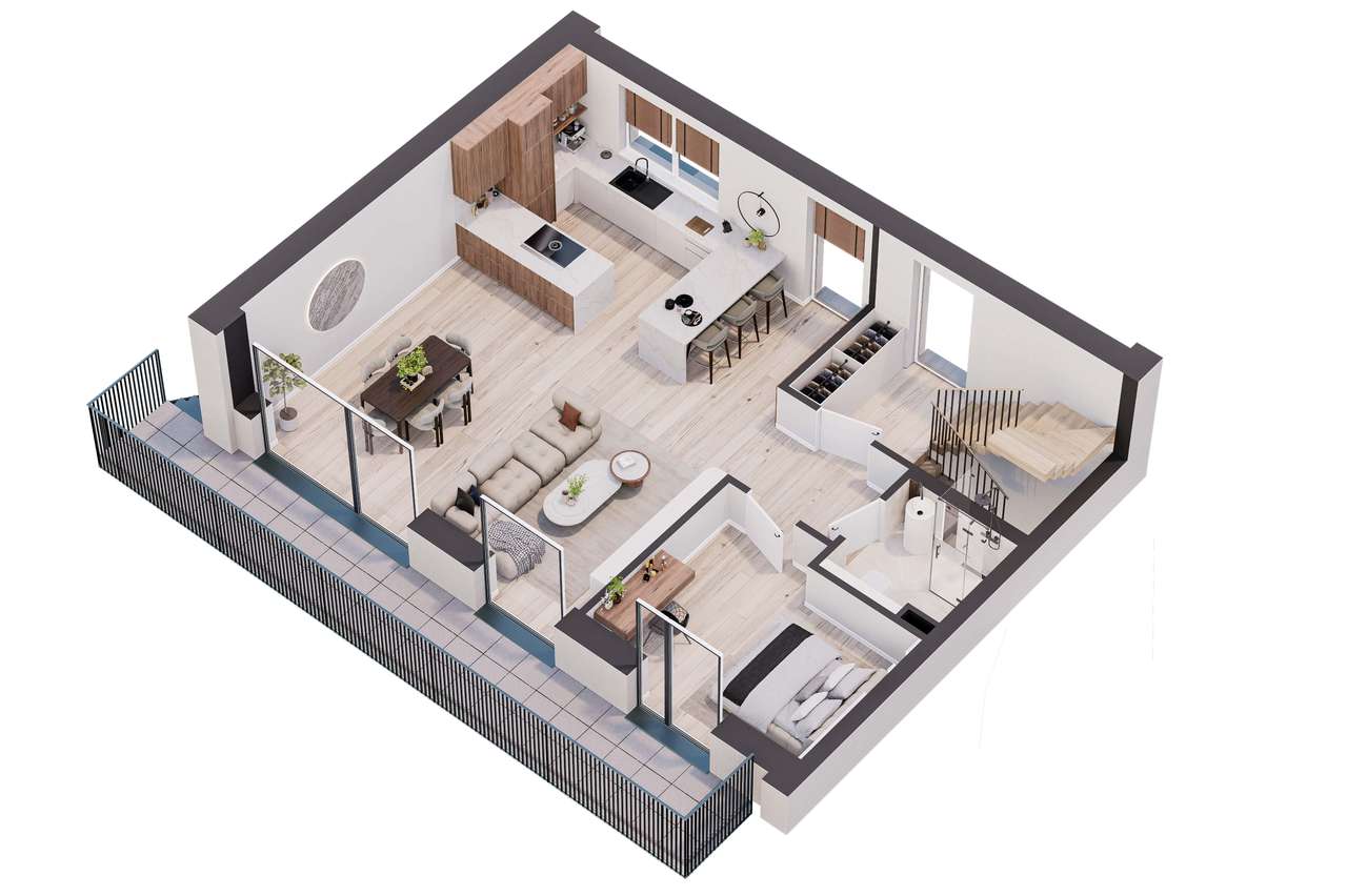 Mieszkanie w zabudowie bliźniaczej 129m +2 miejsca postojowe + ogródek - Pełny obrazek: 5/9