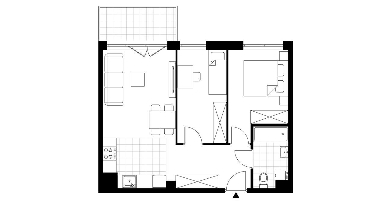 3-pokojowe mieszkanie 51m2 + balkon - Pełny obrazek: 3/8