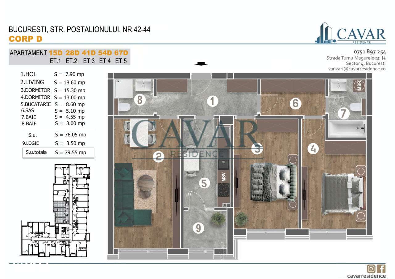 3 Camere 2 Bai Proiect Cavar Residence