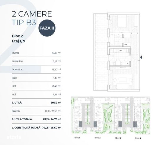 Apartament 2 camere PRIMA VISTA Promenada Metrou Pipera -62mp Premium-2