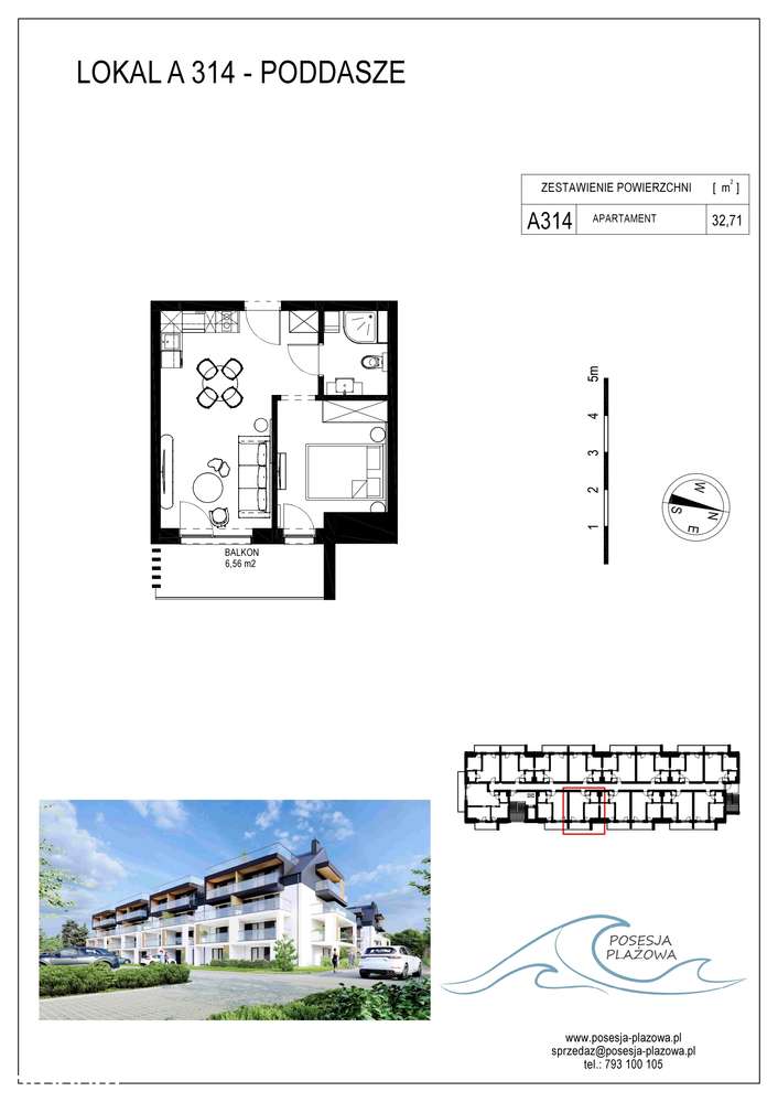 Posesja Plażowa | apartament 2-pok. |  A314 - Pełny obrazek: 2/7