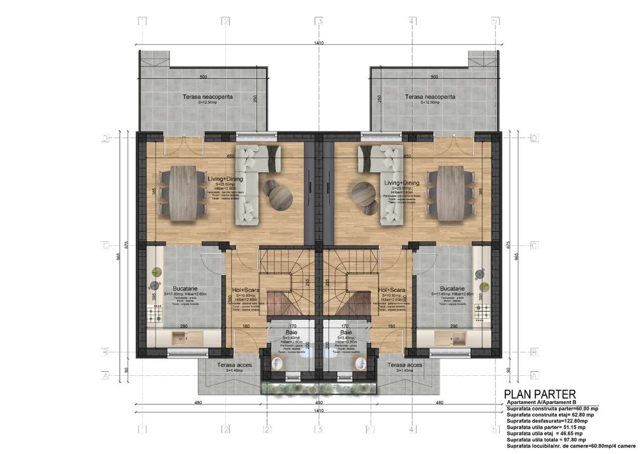 Casa tip Duplex - 2 dormitoare - 2 bai - 325 mp teren - Imagine principală: 4/7