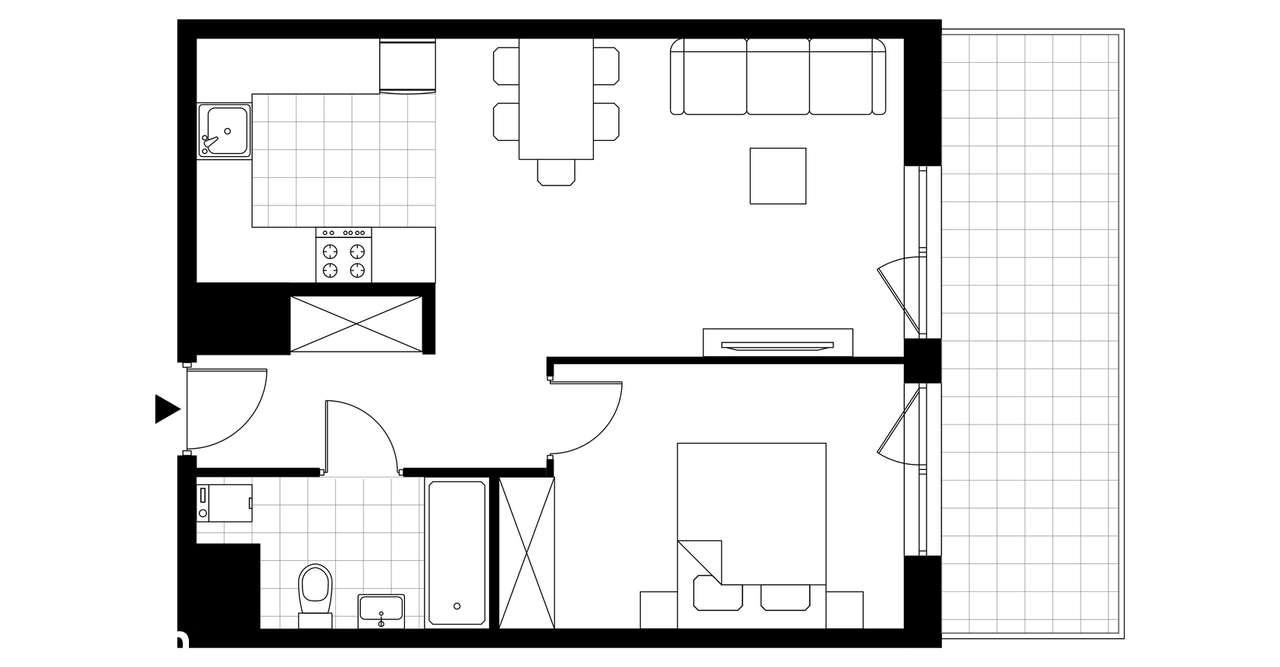 2-pokojowe mieszkanie 45m2 + loggia Bez Prowizji - Pełny obrazek: 2/8