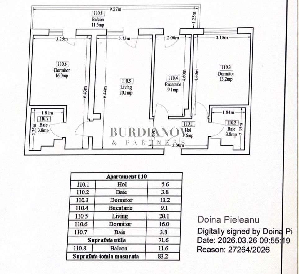 Apartament cu 3 camere - două băi - Etalon Lacul Morii - Vedere Lac-4