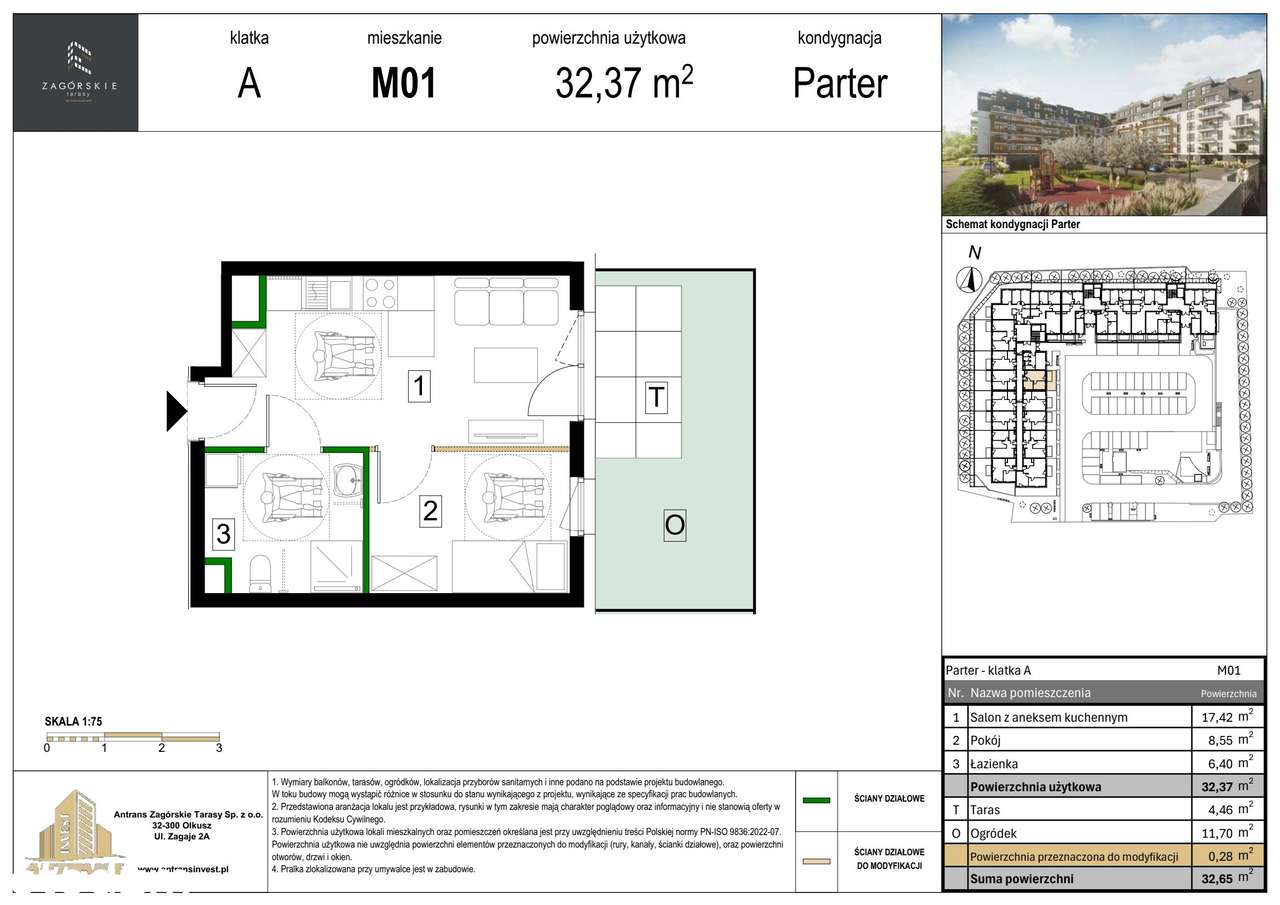 2-pokojowe mieszkanie 32m2 + ogródek Bezpośrednio - Pełny obrazek: 2/8