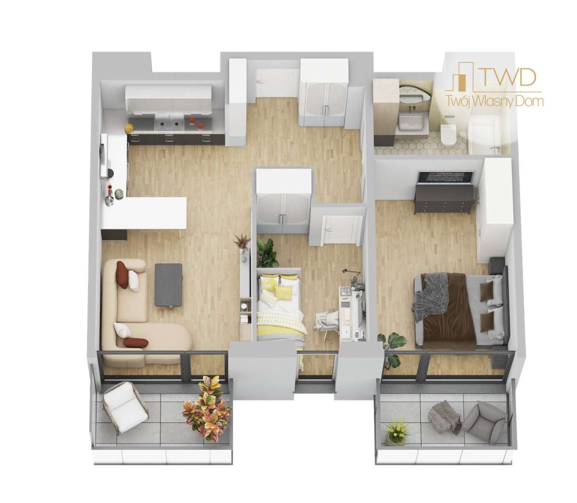 Przestronne 3 pokoje | 2 balkony | 0% prowizji-3