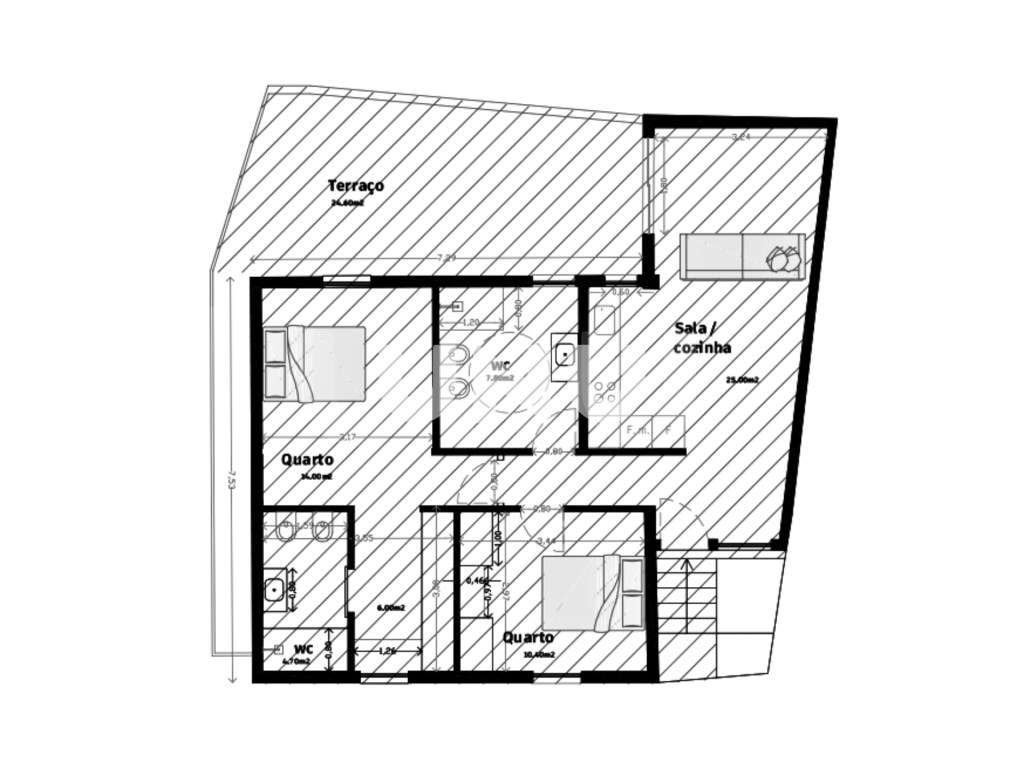 Apartamento T2 - Localização Tranquila-16