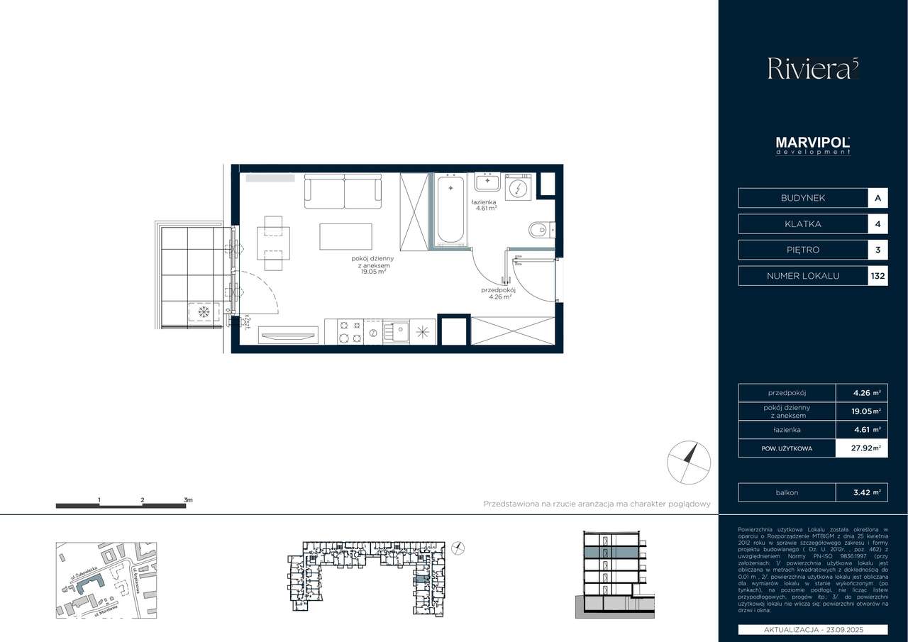 1-pokojowe mieszkanie 27m2 + balkon Bezpośrednio - Pełny obrazek: 2/7