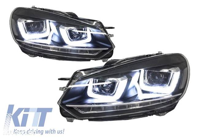 Faruri LED VW Golf 6 VI (2008-up) Design Golf 7 3D U Design Semnal LED Dinamic - 1