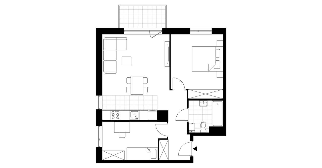 3-pokojowe mieszkanie 57m2 + balkon - Pełny obrazek: 3/8