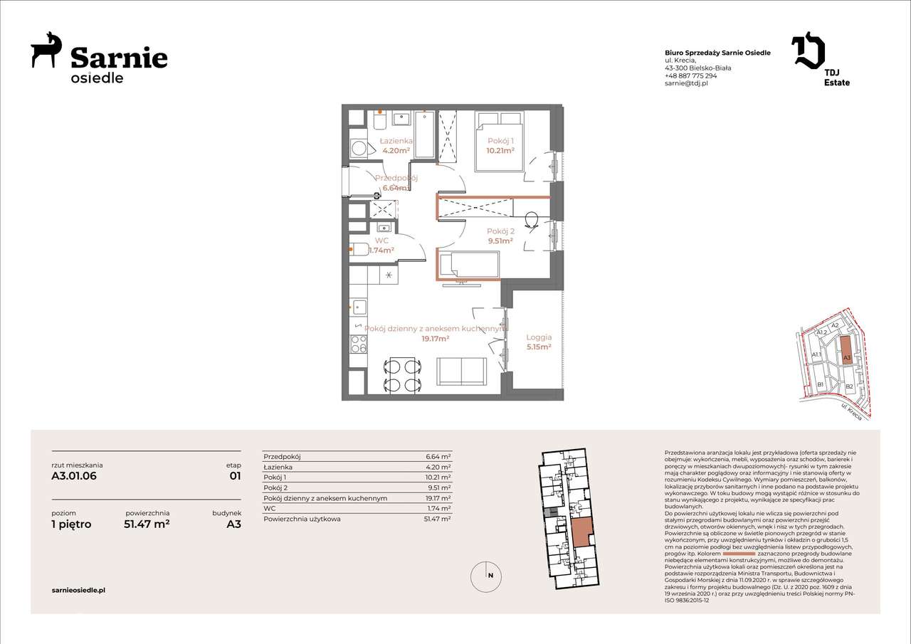 Sarnie Osiedle | mieszkanie 3-pok. | A3-01-06 - Pełny obrazek: 2/7