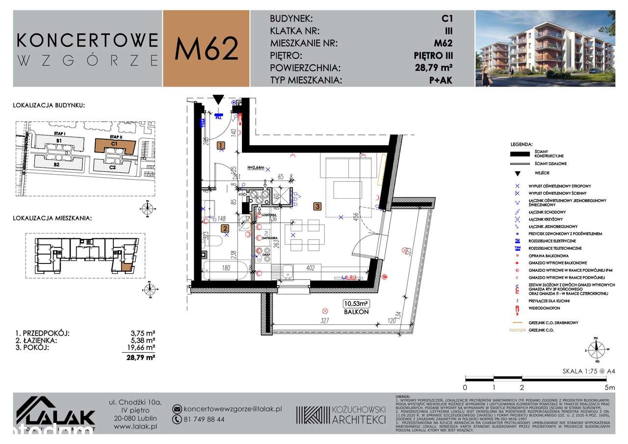 1-pokojowe mieszkanie 28m2 + balkon - Pełny obrazek: 2/7
