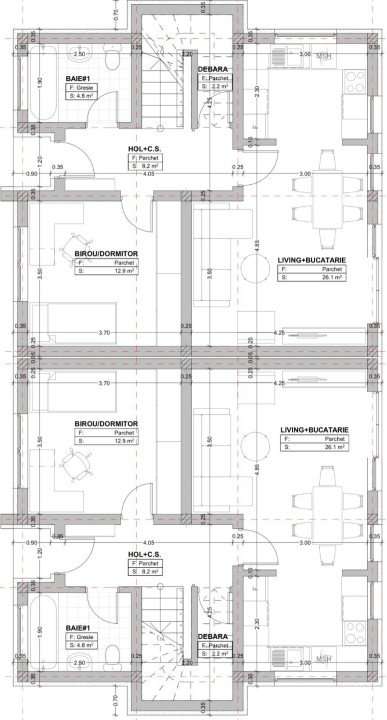 Case cuplate pozitionate intr-un cartier privat, 110 mp , 250 teren, z - Imagine principală: 3/4