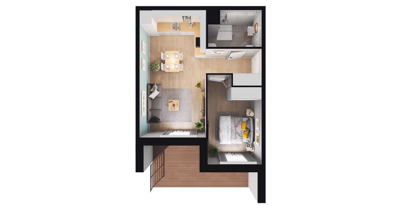 J​N 190 etap I​I | mieszkanie 2-pok. | 1_03 - Pełny obrazek: 3/9