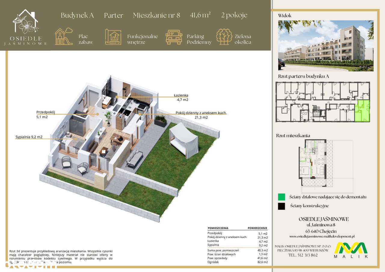 NOWE MIESZKANIA ! Chojęcin koło Kępna, ul. Jaśminowa 8 M8 - Pełny obrazek: 5/5