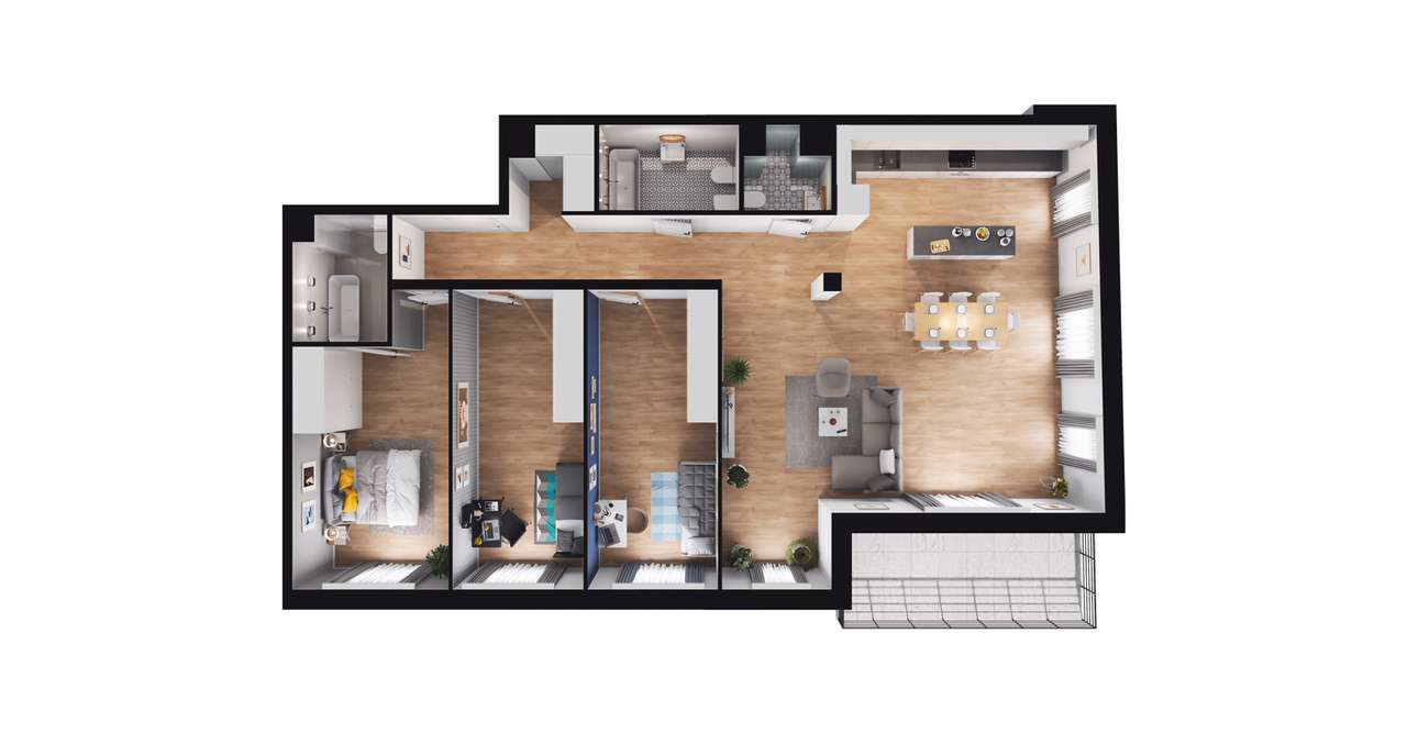 4-pokojowe mieszkanie 121m2 + balkon Bez Prowizji - Pełny obrazek: 2/8