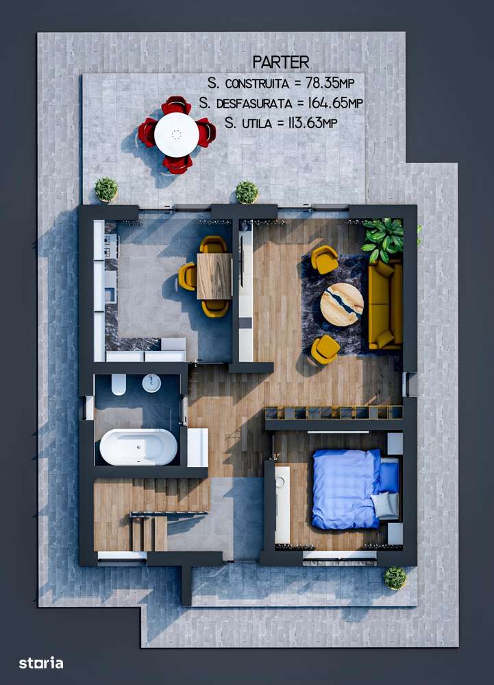 VILĂ NOUĂ P+1E INTABULATĂ în sat VALEA ADÂNCĂ, com MIROSLAVA - Imagine principală: 4/8