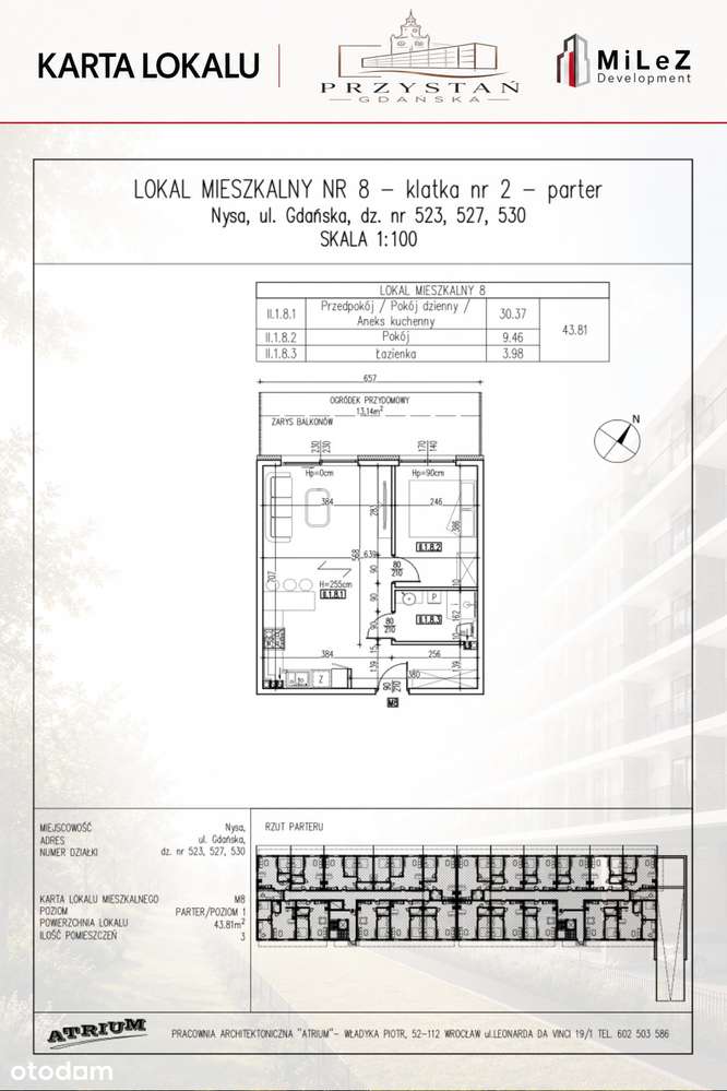 Przystań Gdańska - 43,81m2 - Mieszkanie 2-pokojowe