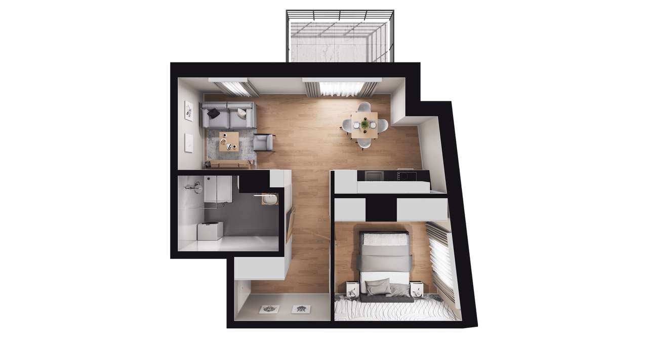 Osiedle Winogronowa Park |mieszkanie 2-pok. |B2.15 - Pełny obrazek: 3/8