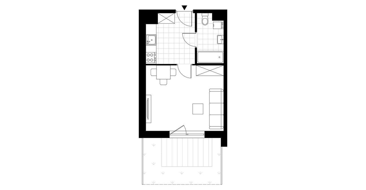 1-pokojowe mieszkanie 28m2 + ogródek Bezpośrednio - Pełny obrazek: 3/8