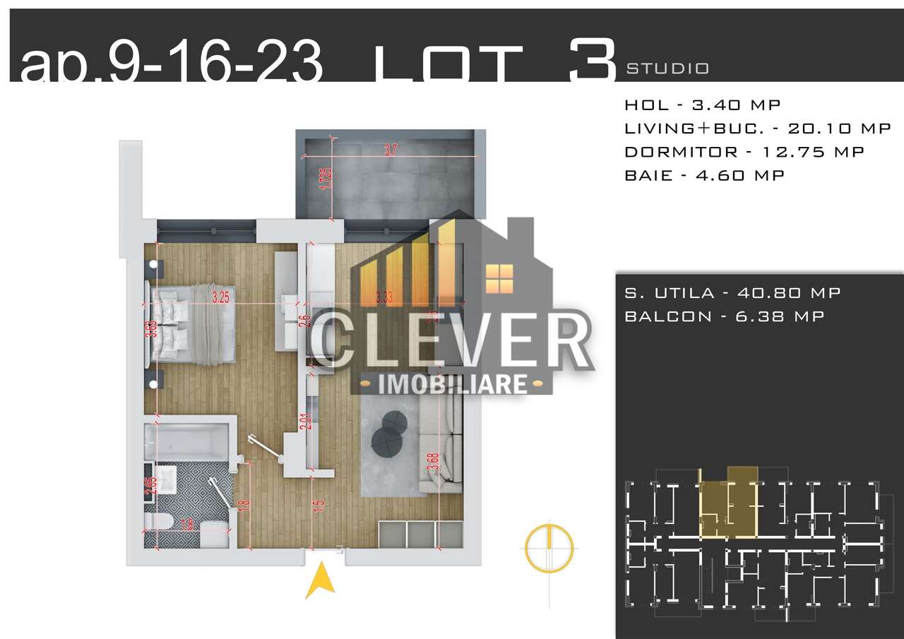 Studio 2 camere Dezvoltator, Ideal Investitie - zona Pallady
