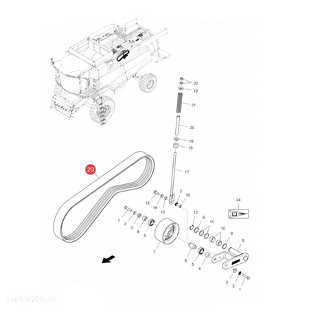 Pasek klinowy wielorowkowy 4PK x 2425 Massey Ferguson ACW0365210 Oryginał - 3