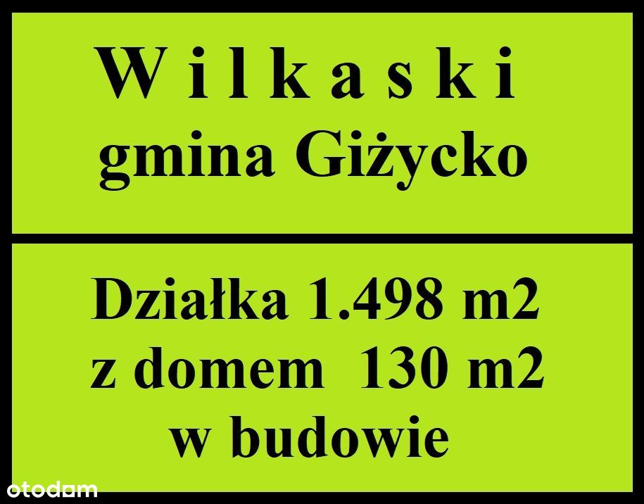 Wilkaski - rozpoczęta budowa na działce 1.498 m2