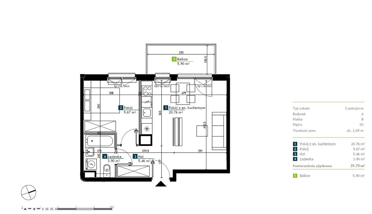 Gotowe mieszkanie przy metrze*Opcja wydzielenia kuchni-1