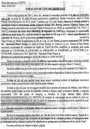 OFERTA - casa si teren in Vanatori - NEAMT (licitatie 75%)-2