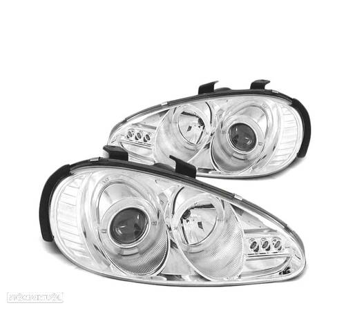 FARÓIS ANGEL EYES PARA MAZDA MX3 91-98 CHROME CROMADO - 2