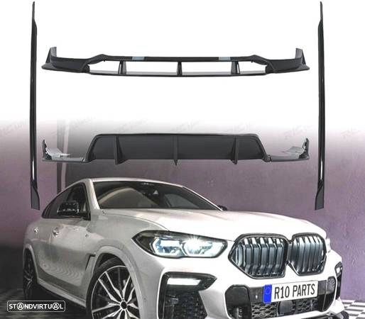 KIT CARROÇARIA PARA BMW X6 G06 19- LOOK BLACK KNIGHT PRETO BRILHANTE - 1