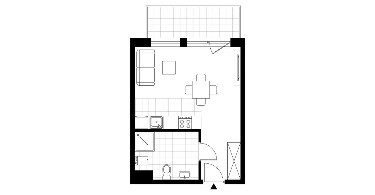 1-pokojowe mieszkanie 28m2 + balkon Bez Prowizji - Pełny obrazek: 3/8