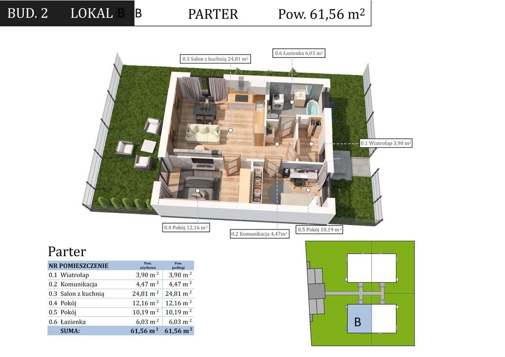 Dom bliźniak 61 m² z ogrodem, Pruszowice - Pełny obrazek: 4/5