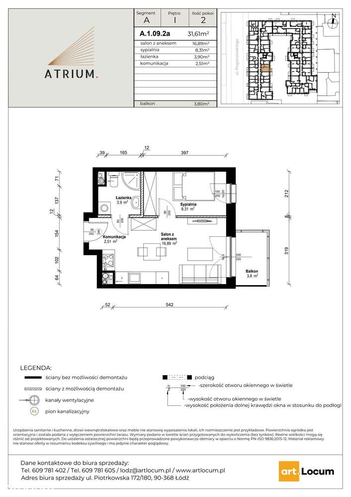 2-pokojowe mieszkanie 31m2 + balkon Bezpośrednio - Pełny obrazek: 2/7