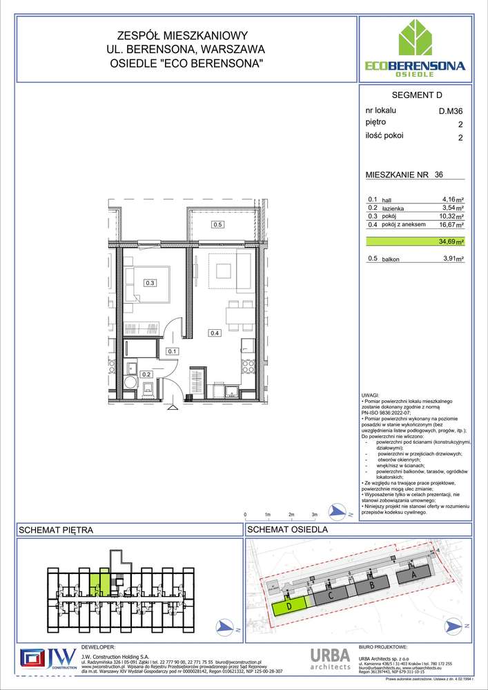 2-pokojowe mieszkanie 34m2 + balkon - Pełny obrazek: 2/6