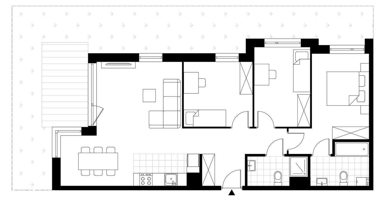 4-pokojowe mieszkanie 80m2 + ogródek - Pełny obrazek: 3/8