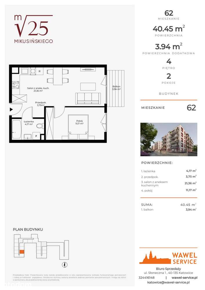 2-pokojowe mieszkanie 40m2 + balkon Bezpośrednio - Pełny obrazek: 2/9