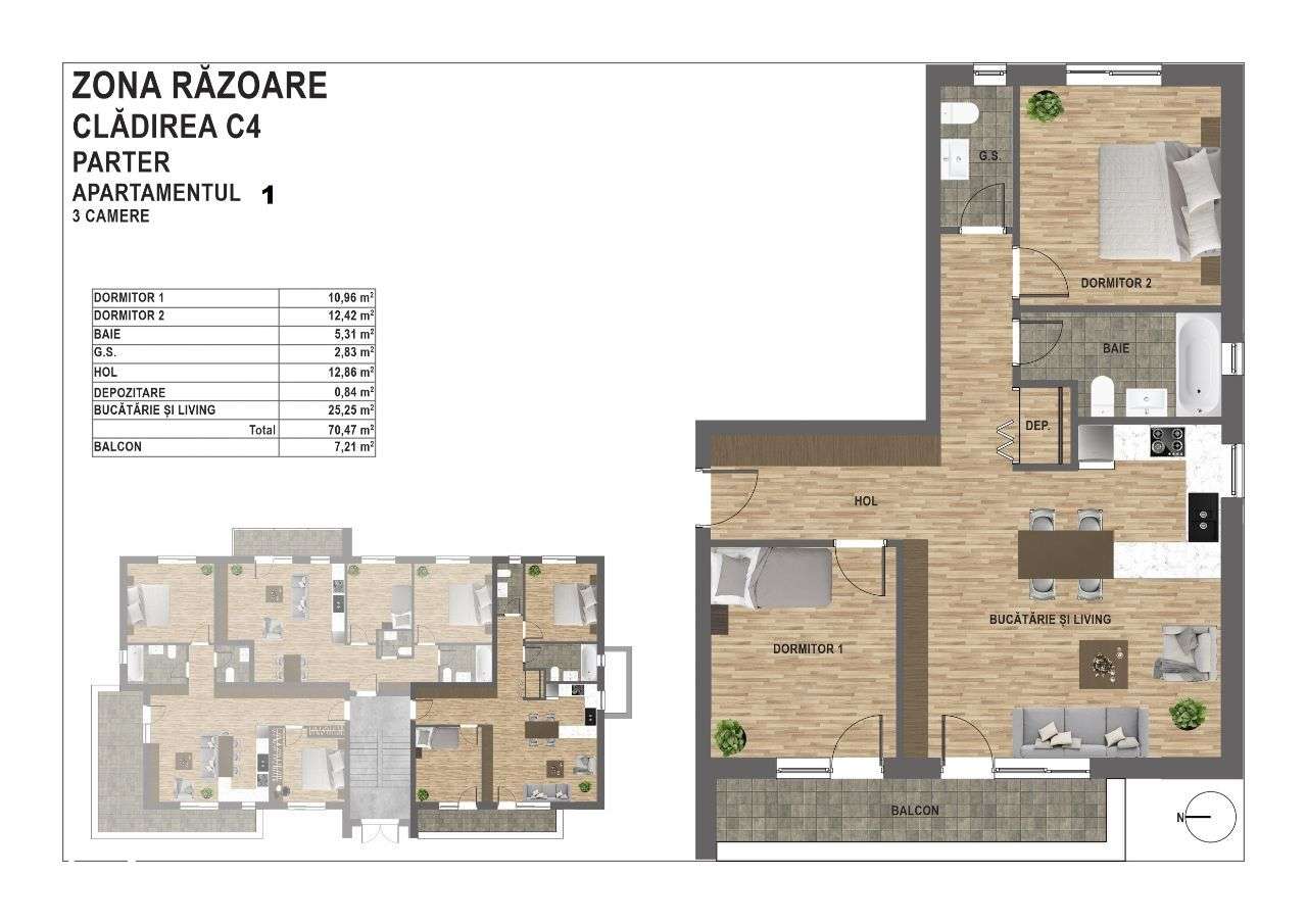 Vand apartament 3 camere Floresti, zona Razoare - Imagine principală: 2/14